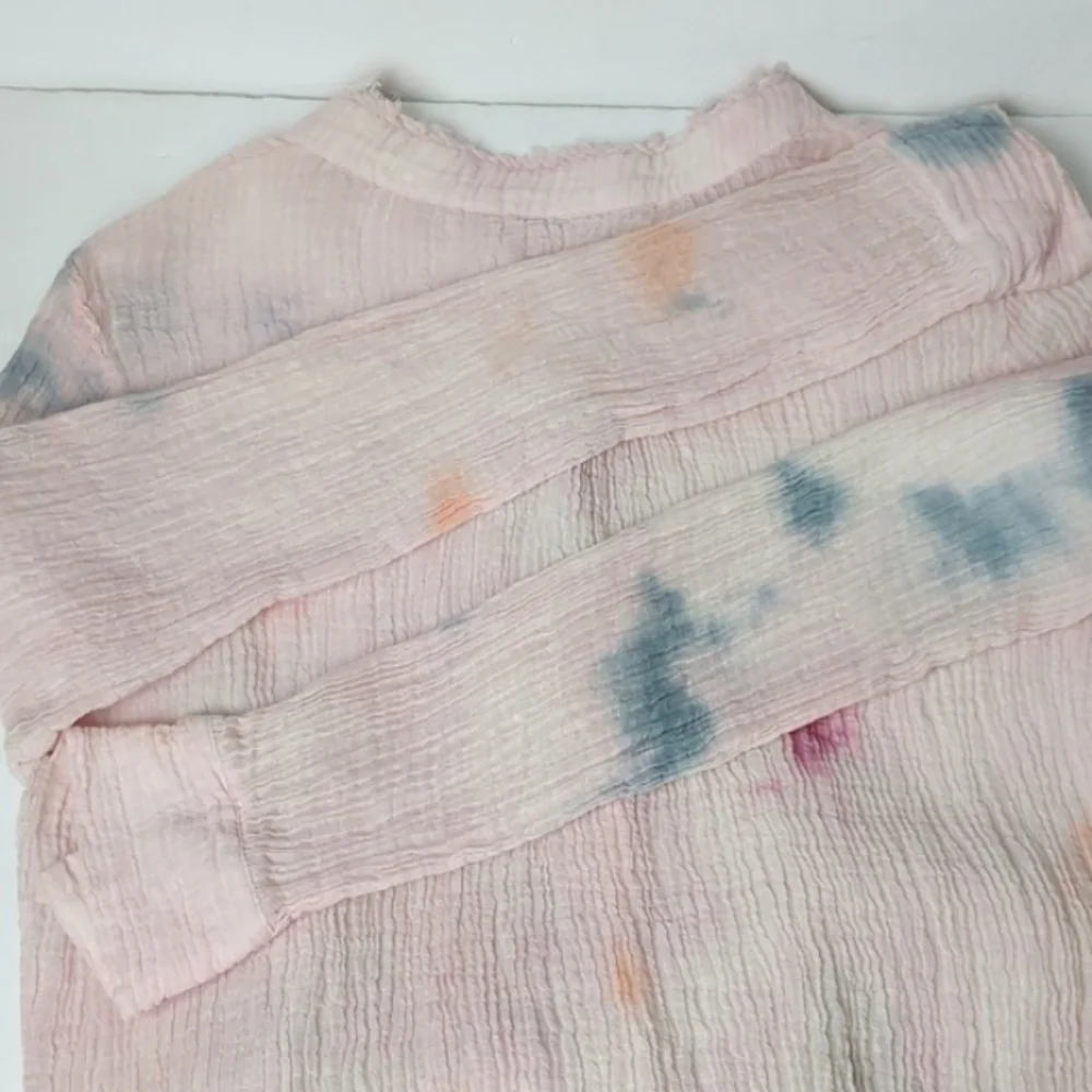 Free People Happiest Morning Button Down Dress Linen Cotton Medium
